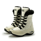 High top lace-up winter boots with faux fur collar