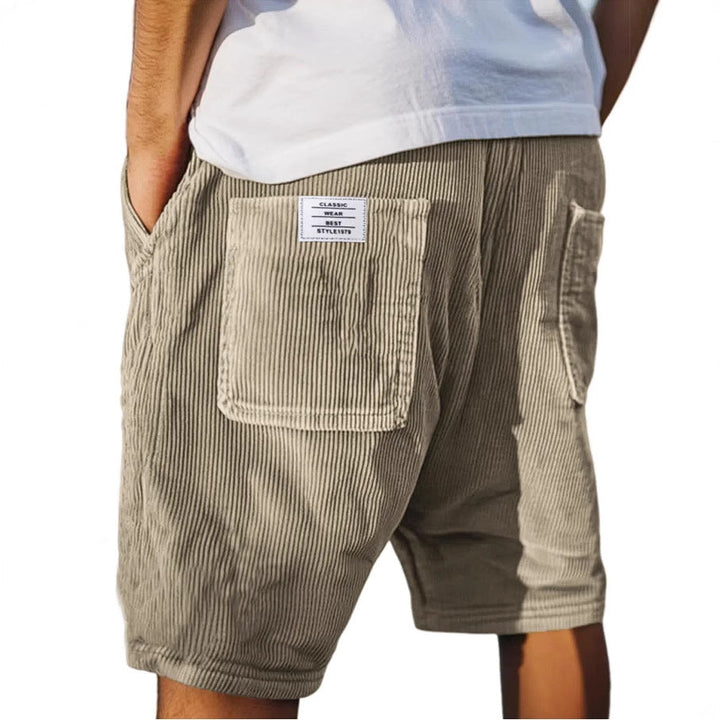 Men's ribbed corduroy shorts with utility pockets