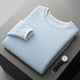 Folded ribbed crew neck sweater with contrasting trim