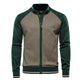 Long-sleeve textured knit cardigan with stand collar and front zip