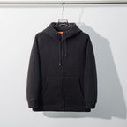 Unisex fleece zip hoodie with drawstring hood and front pockets