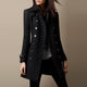 Women's mid-length double-breasted trench coat with buckle cuffs