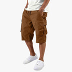 Men's relaxed knee-length cargo shorts with utility pockets