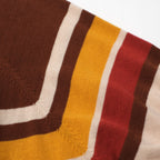 Men's multicolor striped ribbed knit zip polo shirt