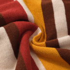Men's multicolor striped ribbed knit zip polo shirt