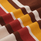Men's multicolor striped ribbed knit zip polo shirt