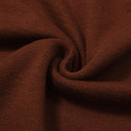 Men's brown knit T-shirt with contrast vertical racing stripes