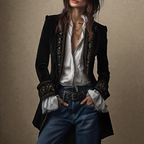Women's velvet blazer with embroidered trim and long sleeves