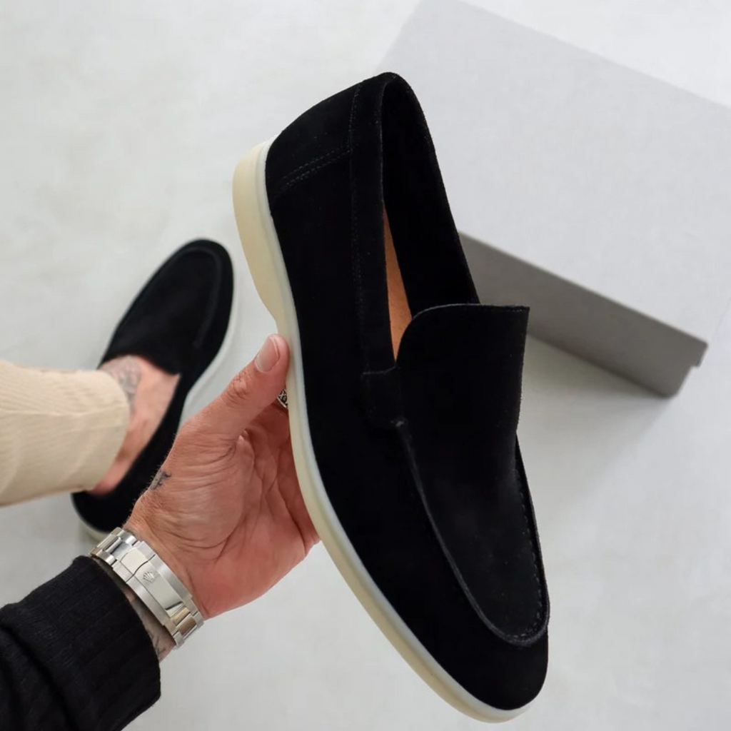 Slip-on loafers with moc toe detail and flat soles