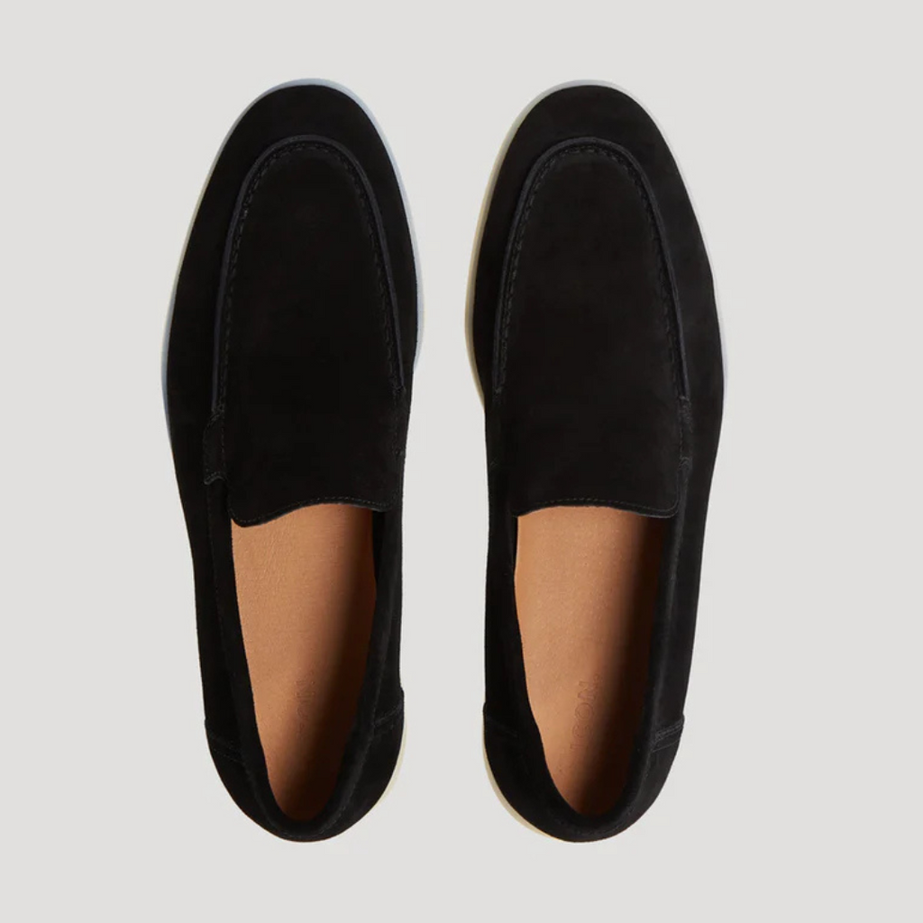 Slip-on loafers with moc toe detail and flat soles