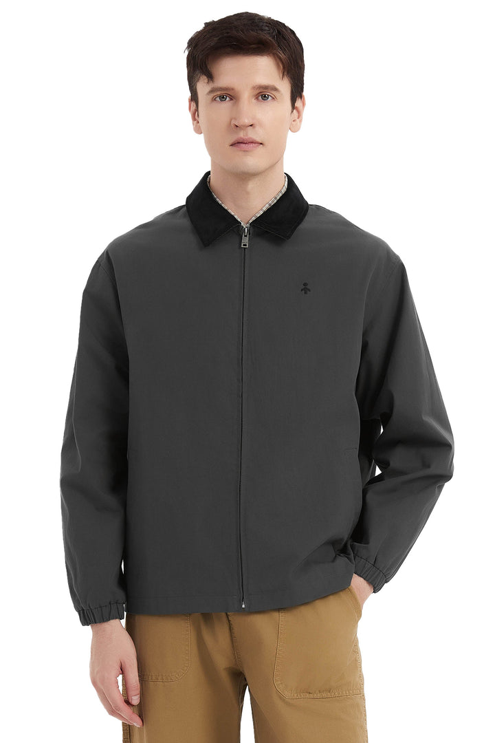 Men's bomber windbreaker jacket with zip front