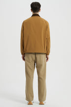 Men's bomber windbreaker jacket with zip front