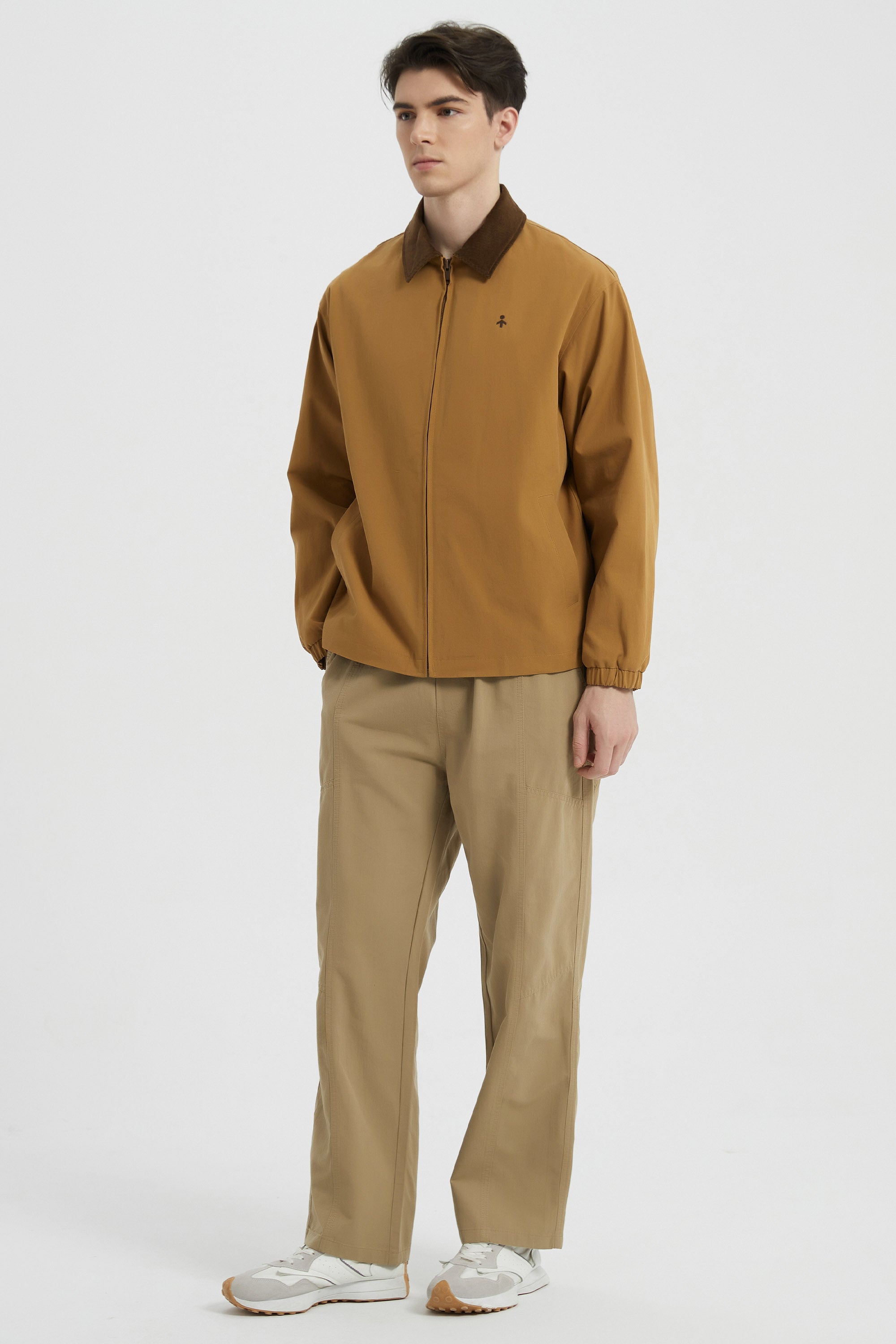 Men's bomber windbreaker jacket with zip front