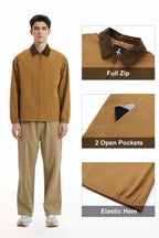 Men's bomber windbreaker jacket with zip front