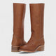 Women's knee-high classic cowboy boots with low block heels