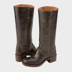 Women's knee-high classic cowboy boots with low block heels
