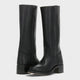 Women's retro tall boots with square toes and block heels