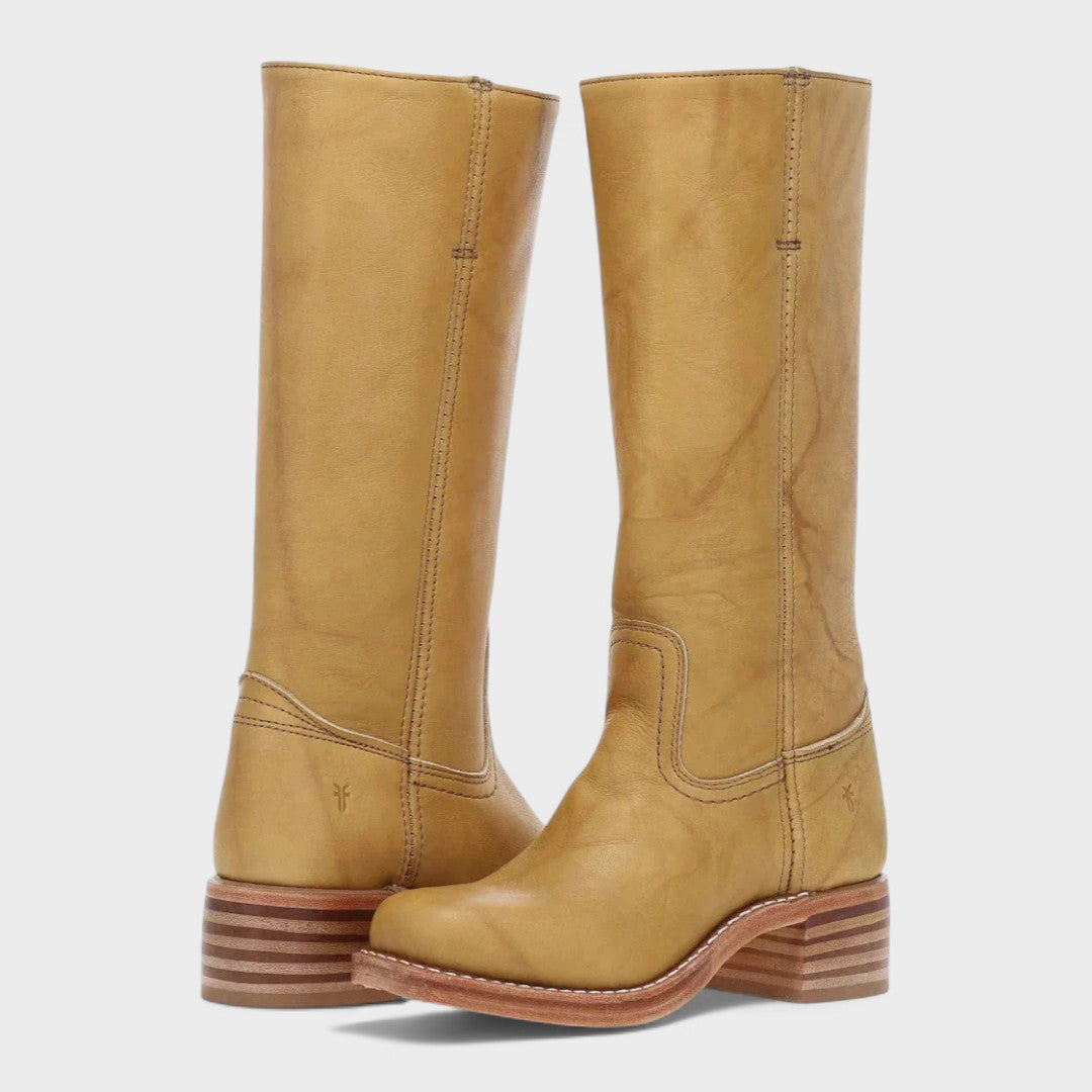 Women's knee-high classic cowboy boots with low block heels