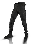 Men's tapered cargo trousers with utility pockets, belt and ankle details