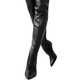 Black women's over-the-knee boots with pointed toes and high heels