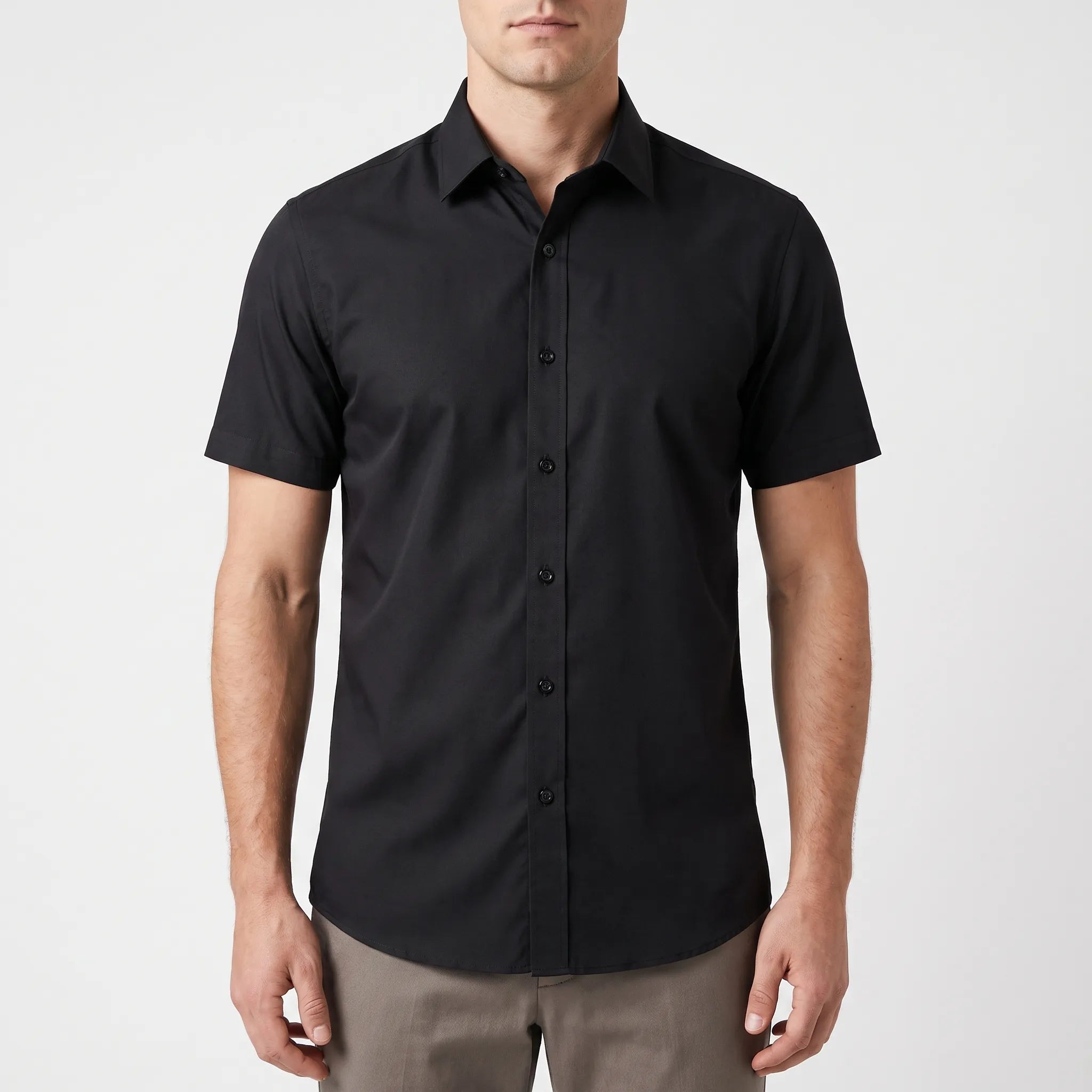OxfordBreeze  - Short Sleeve Slim Fit Dress Shirt Office Attire