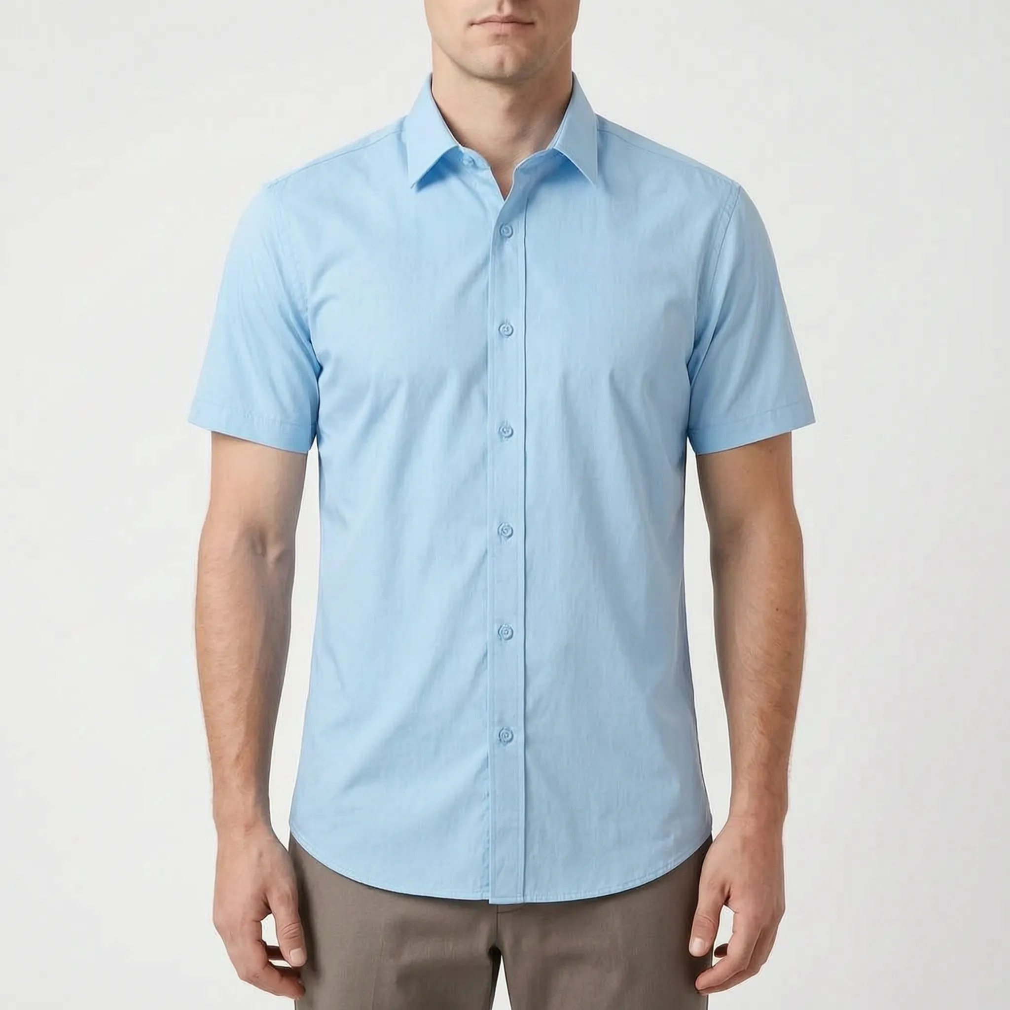 OxfordBreeze  - Short Sleeve Slim Fit Dress Shirt Office Attire