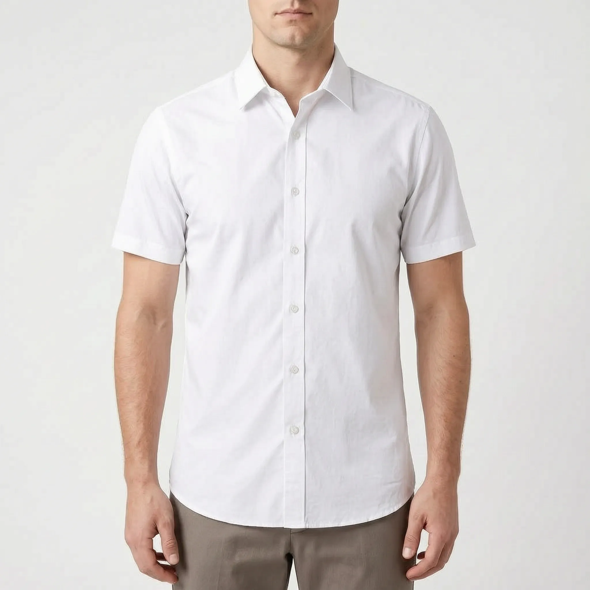 OxfordBreeze  - Short Sleeve Slim Fit Dress Shirt Office Attire
