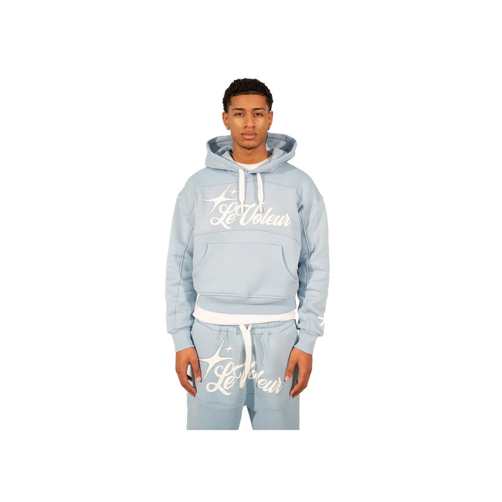 Unisex hooded sweatshirt and matching joggers with script graphic branding