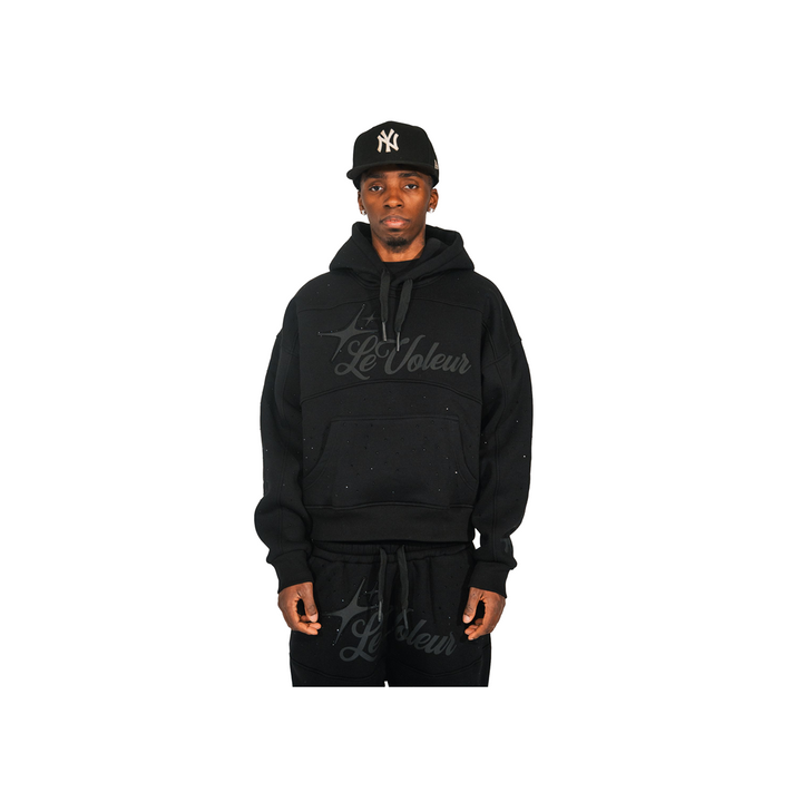 Unisex hooded sweatshirt and matching joggers with script graphic branding