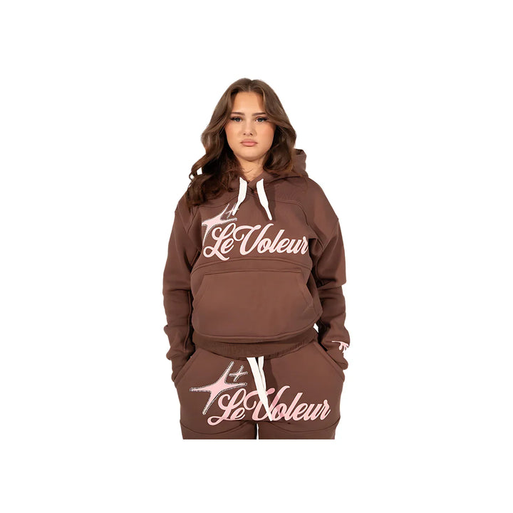 Unisex hooded sweatshirt and matching joggers with script graphic branding