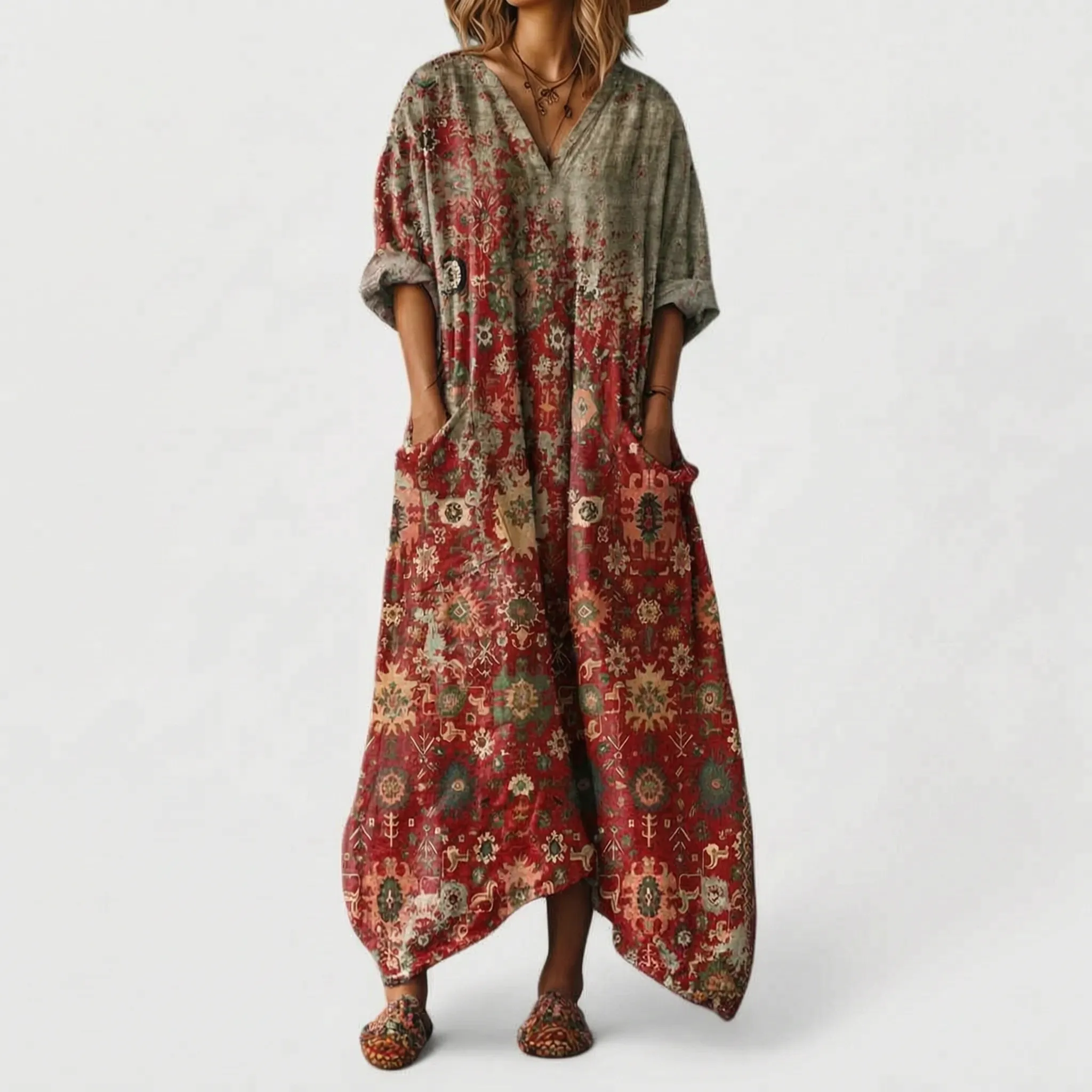 Paislea - Oversized Bohemian Paisley Maxi Dress