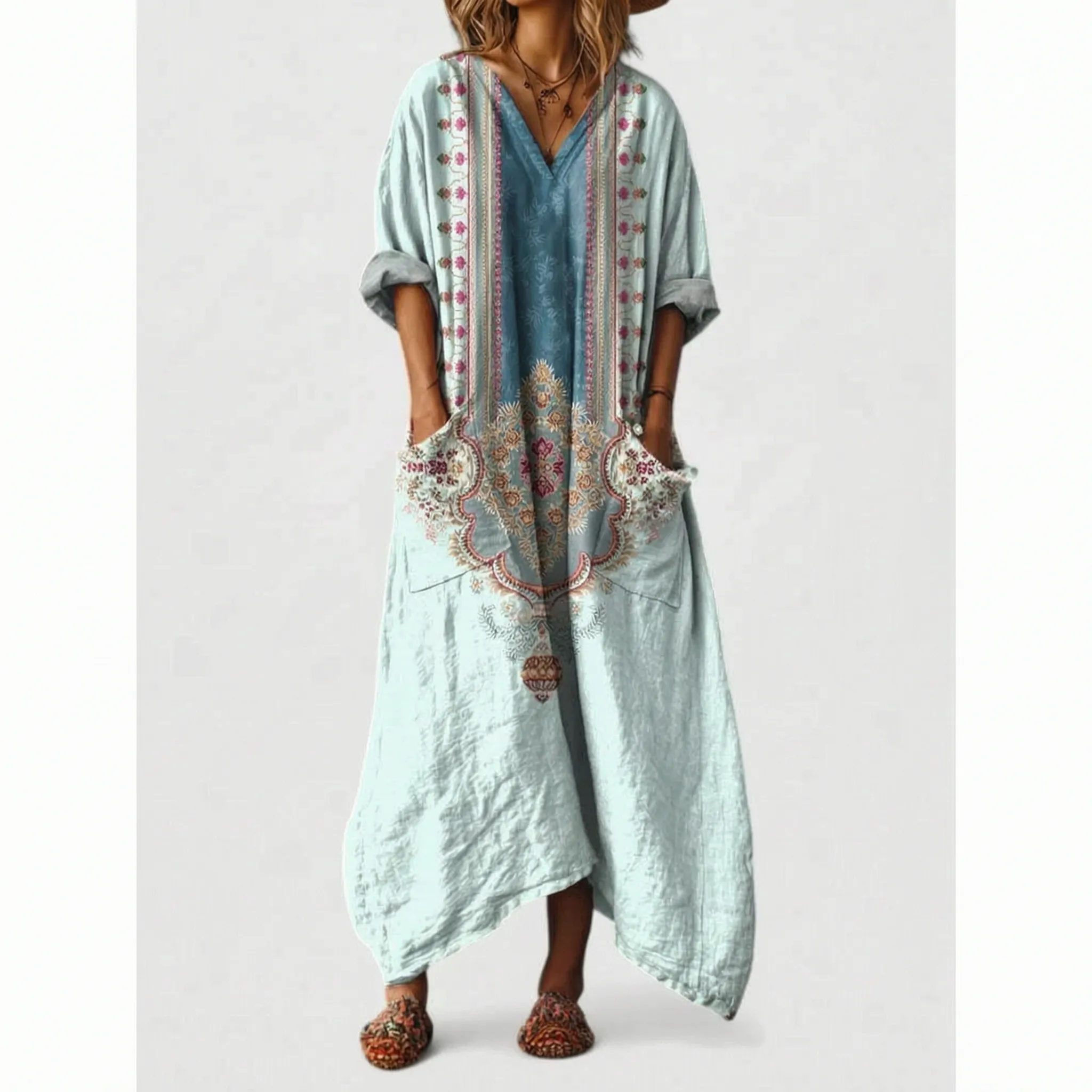 Paislea - Oversized Bohemian Paisley Maxi Dress