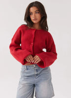 Women's button front cardigan with long sleeves