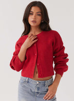 Women's button front cardigan with long sleeves