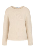 Women's round-neck textured knitted jumper
