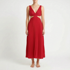 Plissea  - Sleeveless Pleated Midi Dress Evening Events