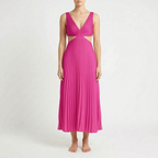 Plissea  - Sleeveless Pleated Midi Dress Evening Events