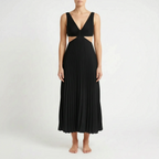 Plissea  - Sleeveless Pleated Midi Dress Evening Events