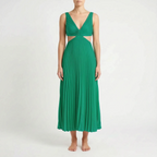 Plissea  - Sleeveless Pleated Midi Dress Evening Events