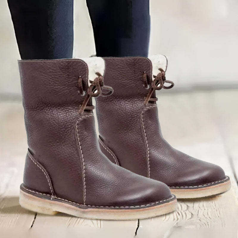 Women's fur lined lace-up winter boots