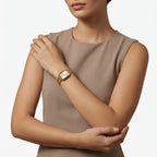 Quadris  - Minimalist Square Dial Womens Watch Tracking The Time