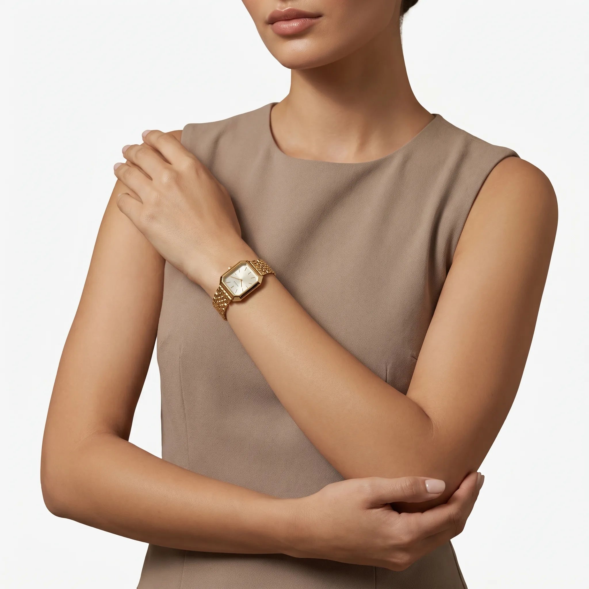 Quadris  - Minimalist Square Dial Womens Watch Tracking The Time