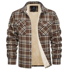 Men's checked flannel shirt with contrast lining and chest pockets
