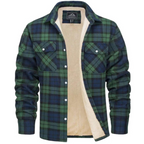 Men's checked flannel shirt with contrast lining and chest pockets