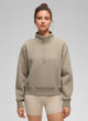 Women's funnel neck half-zip sweatshirt with long sleeves and ribbed trims