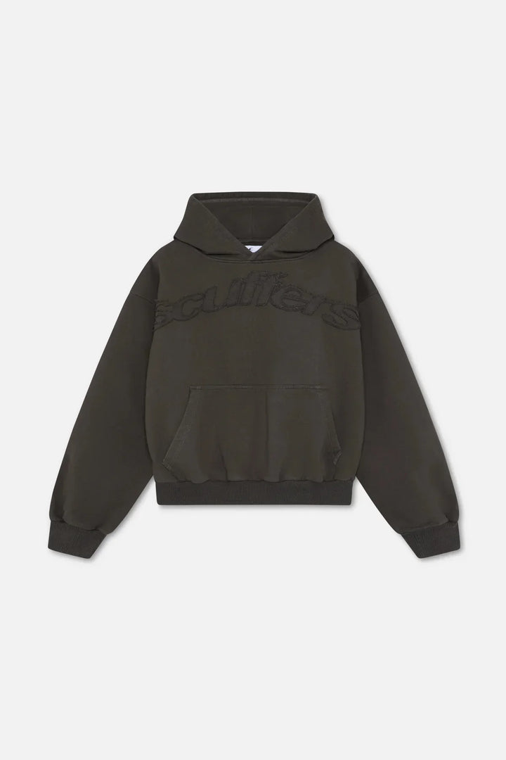 Women's hooded sweatshirt with tonal chest lettering