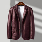Men's single-breasted jacket with notched lapels and flap pockets