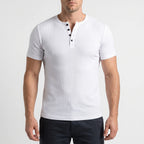 Ribbex  - Men's Ribbed Henley Shirt Casual Daily Wear