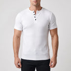 Ribbex  - Men's Ribbed Henley Shirt Casual Daily Wear