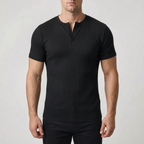 Ribbex  - Men's Ribbed Henley Shirt Casual Daily Wear